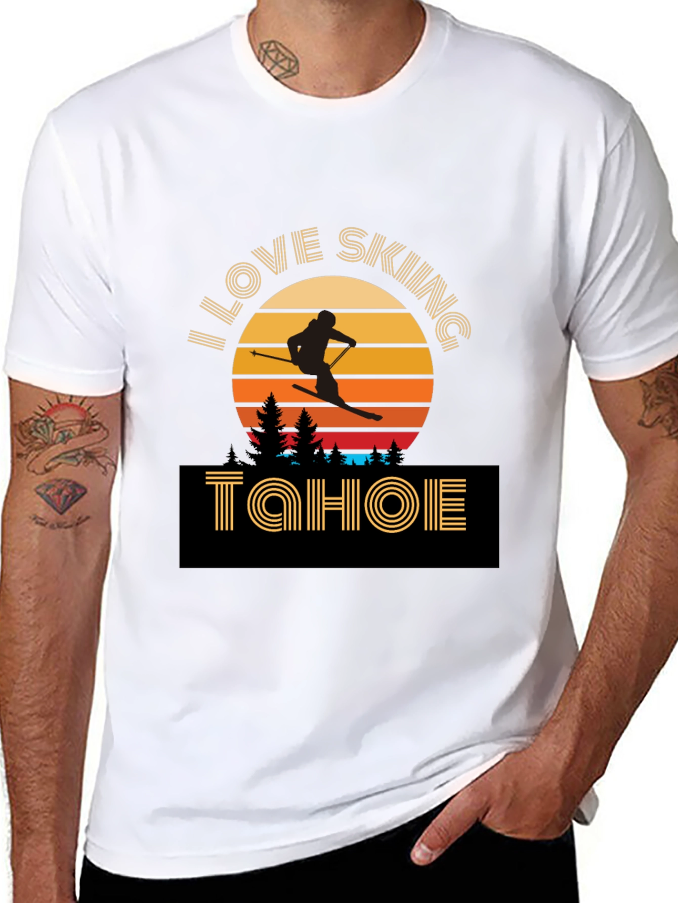 I Love Skiing Tahoe Graphic T-Shirt