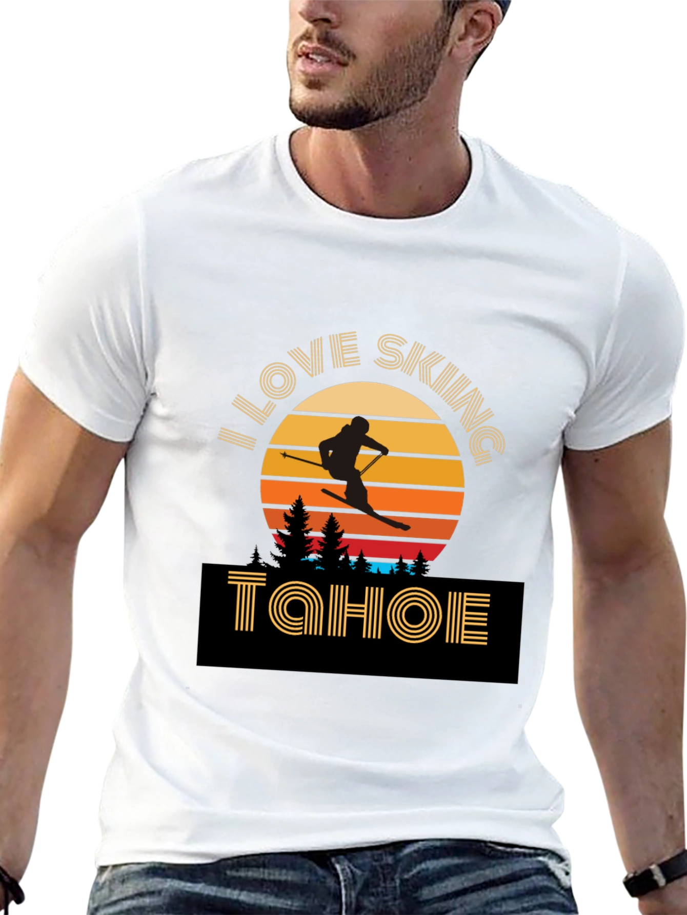 I Love Skiing Tahoe Graphic T-Shirt