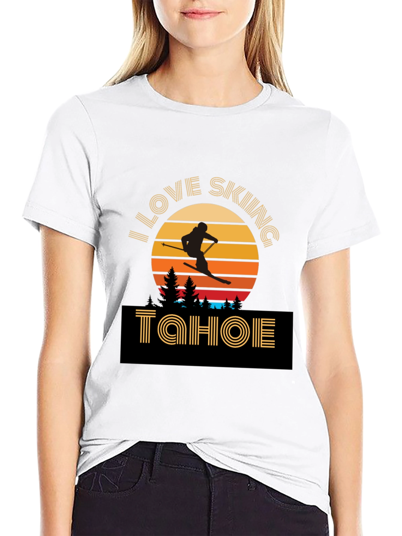 I Love Skiing Tahoe Graphic T-Shirt