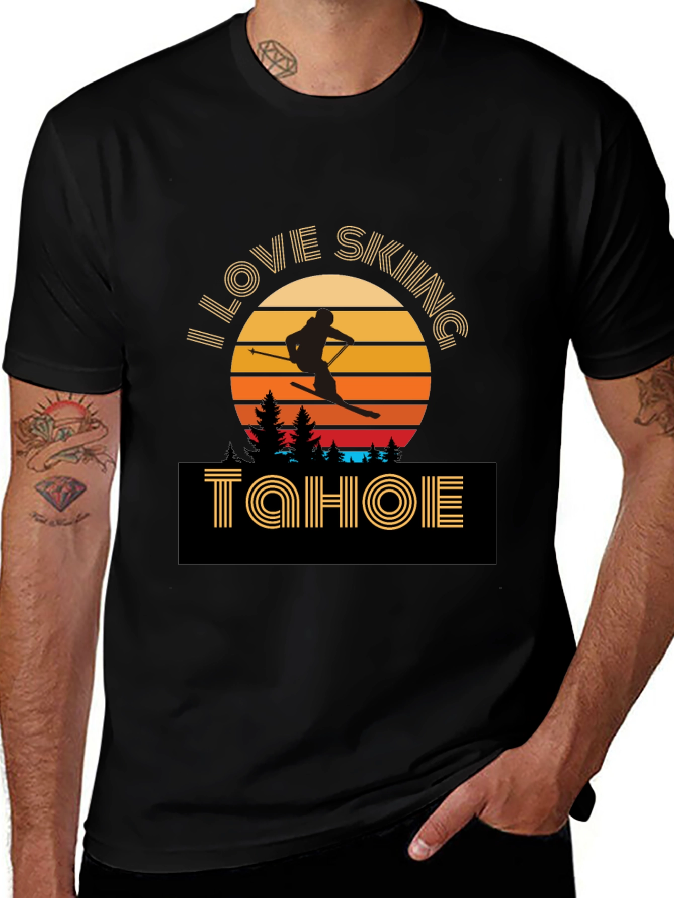 I Love Skiing Tahoe Graphic T-Shirt