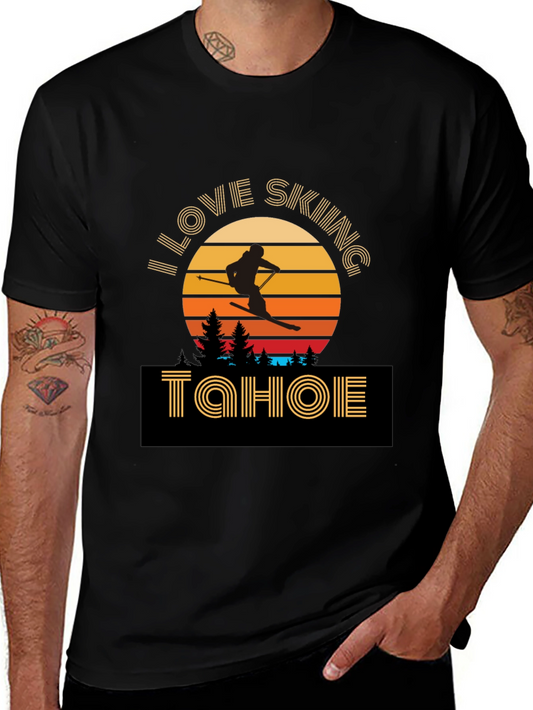 I Love Skiing Tahoe Graphic T-Shirt