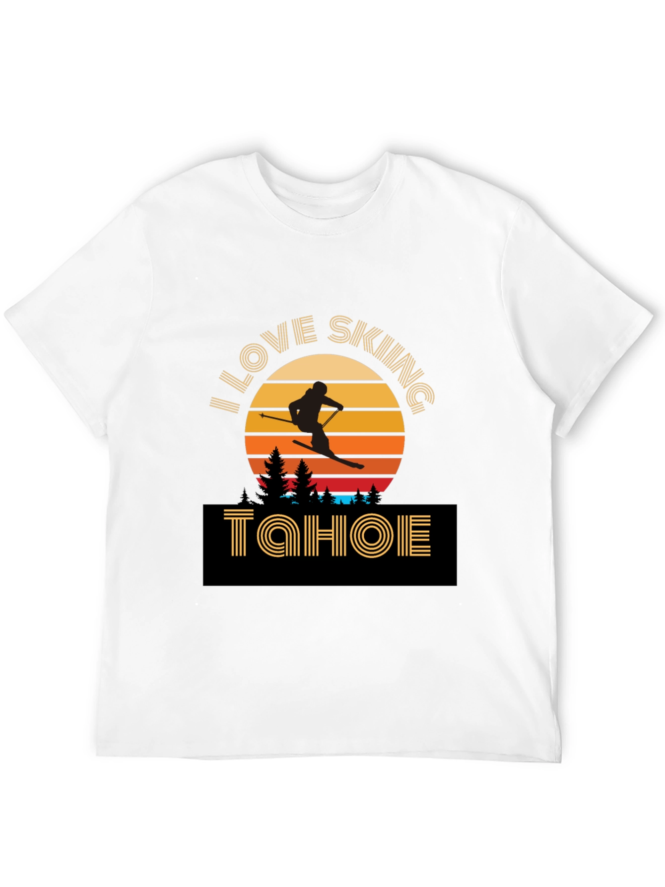 I Love Skiing Tahoe Graphic T-Shirt