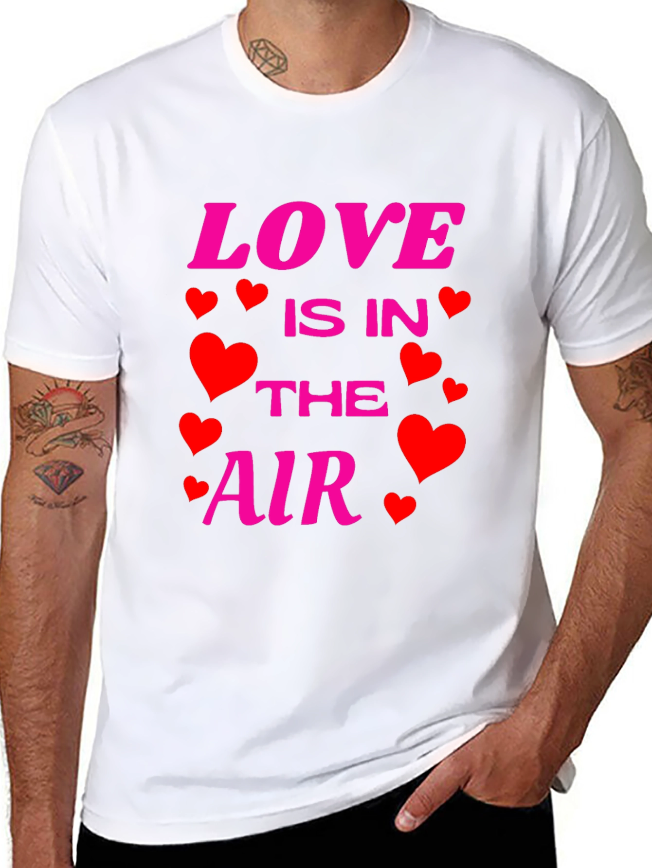 Love Is In The Air Valentines Day Black T-Shirt