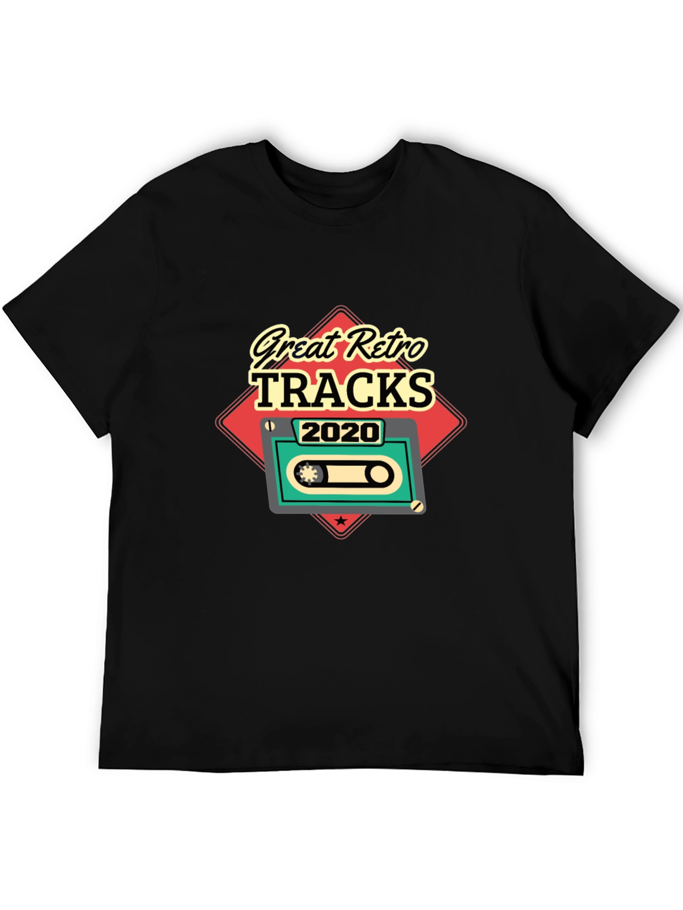 Great Retro Tracks 2020 Black Graphic T-Shirt