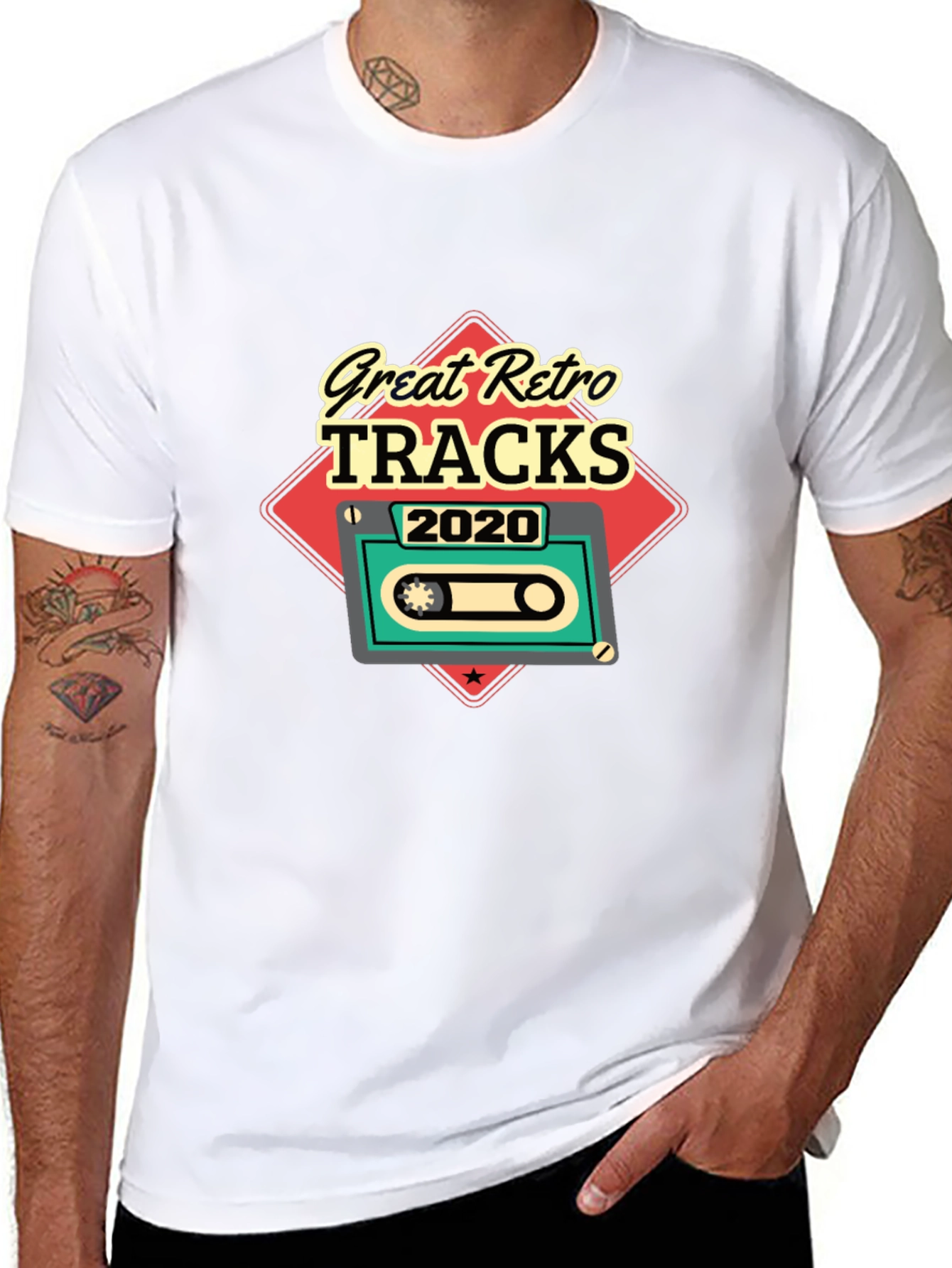 Great Retro Tracks 2020 Black Graphic T-Shirt