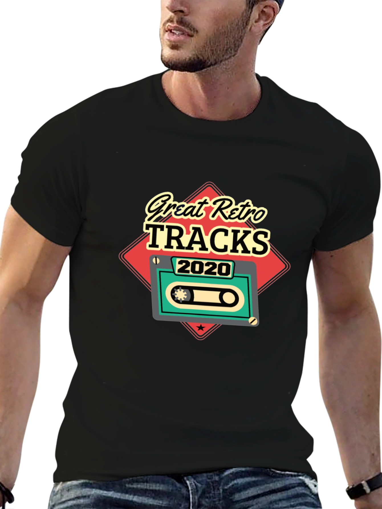 Great Retro Tracks 2020 Black Graphic T-Shirt
