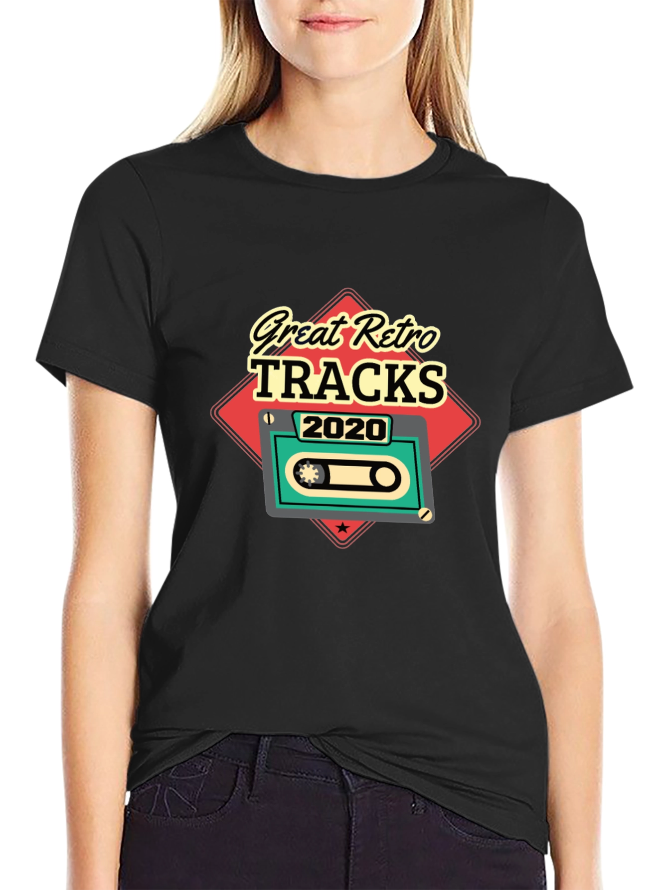 Great Retro Tracks 2020 Black Graphic T-Shirt