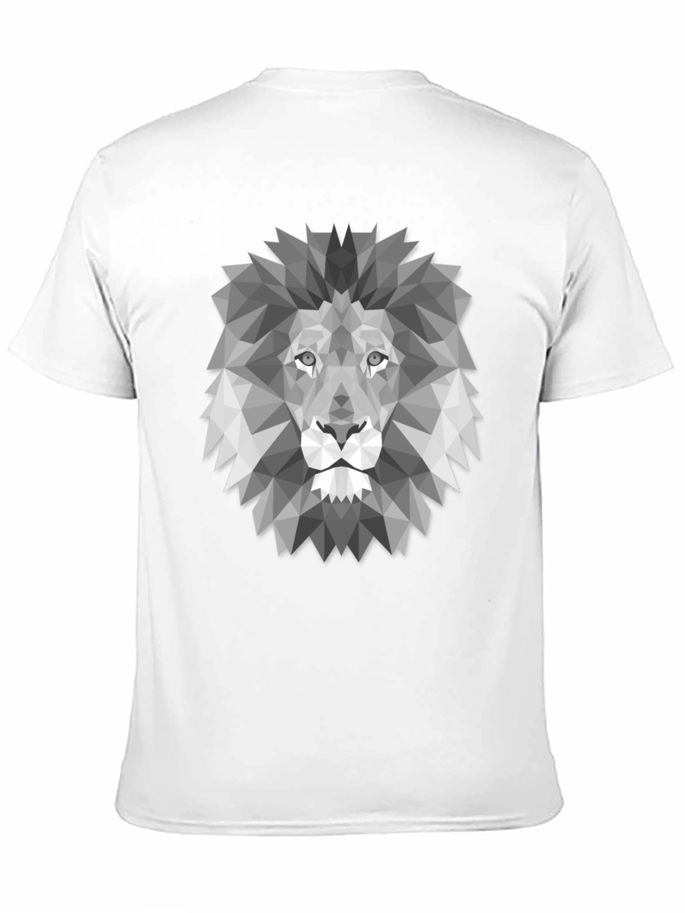Geometric Lion Graphic Print Black T-Shirt