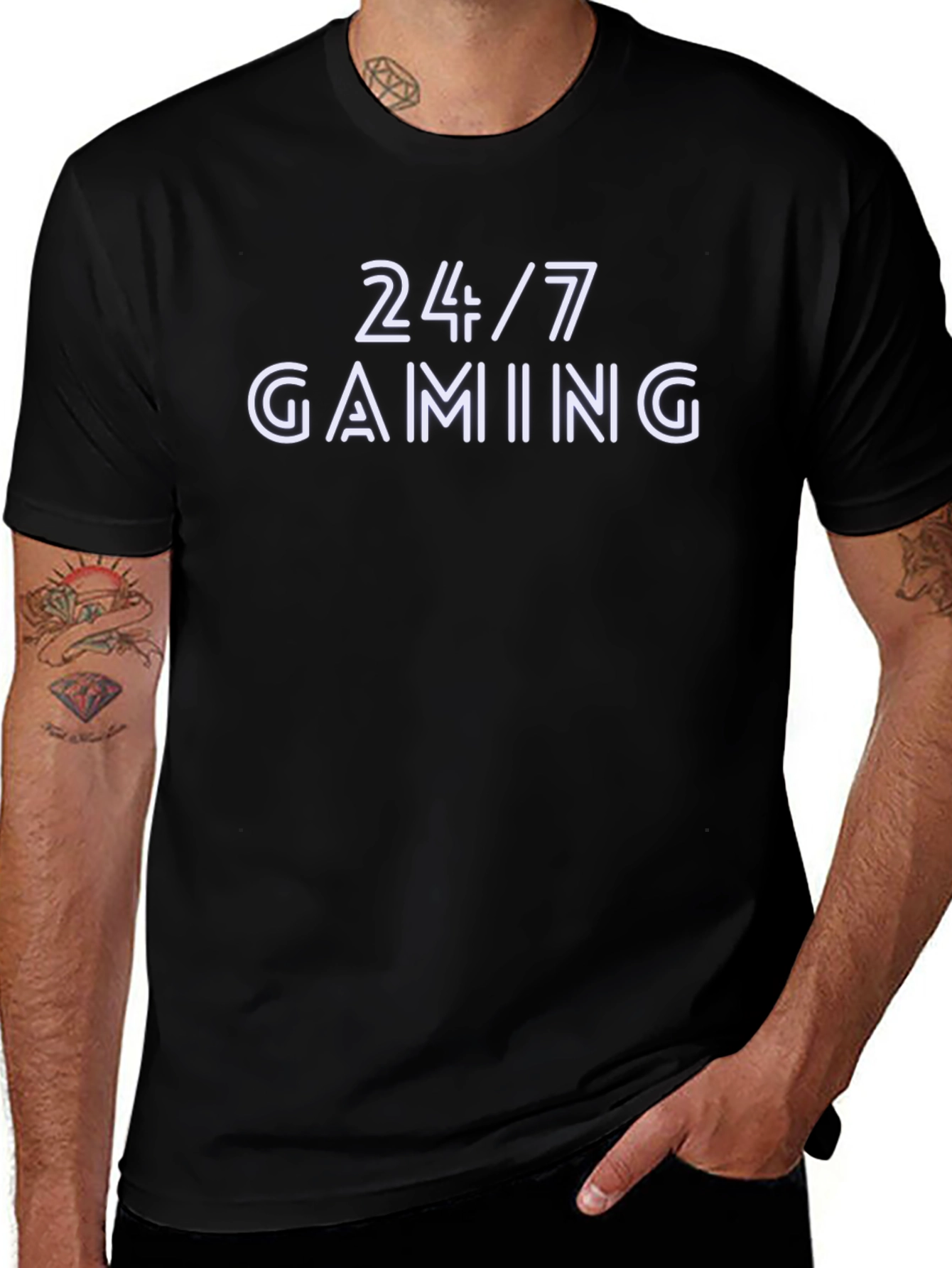 24/7 Gaming Black T-Shirt