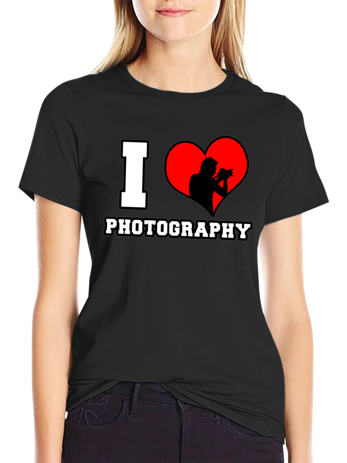 I Heart Photography Black T-Shirt