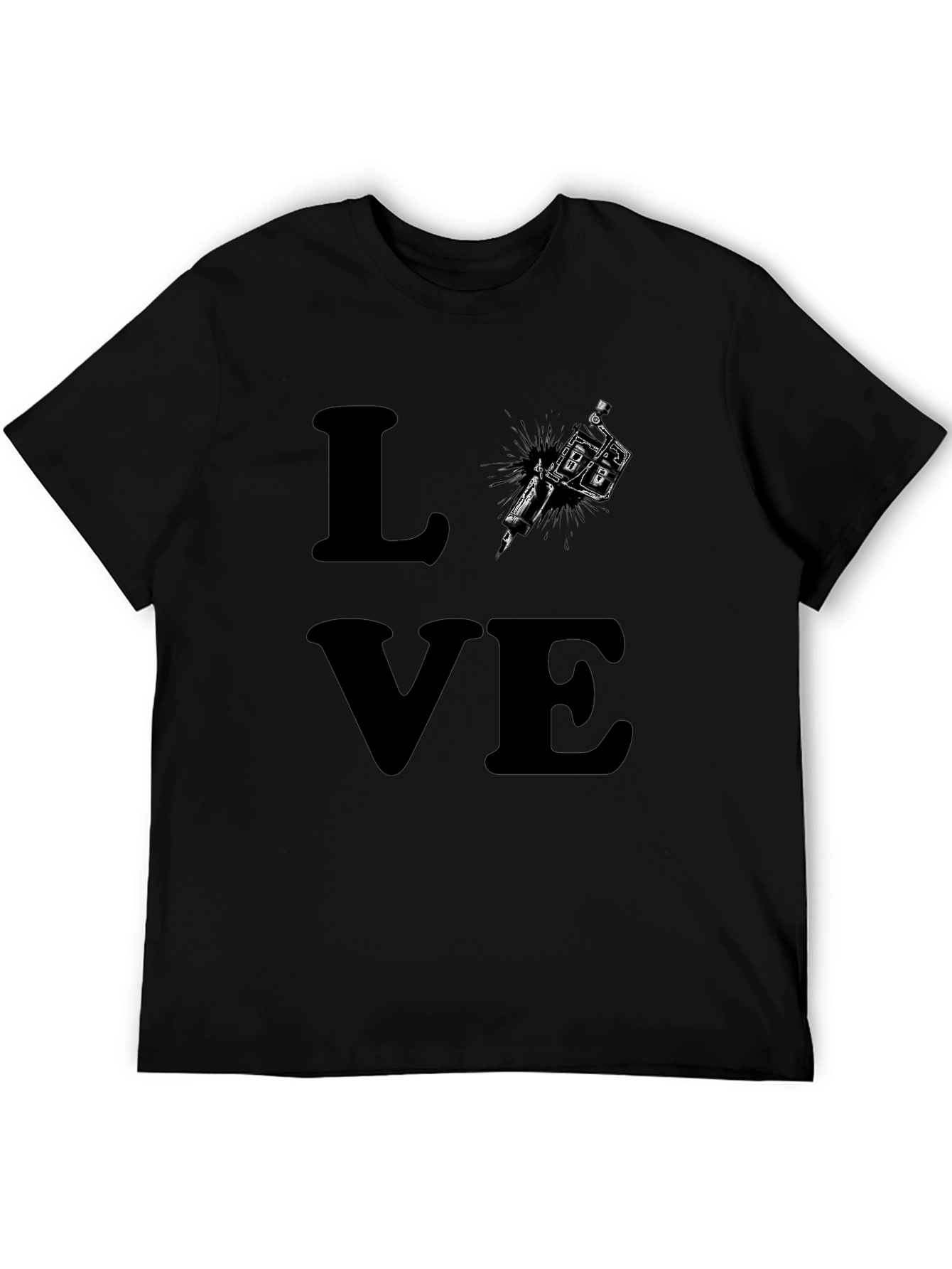 Tattoo LOVE Graphic Tee - Black Cotton T-Shirt