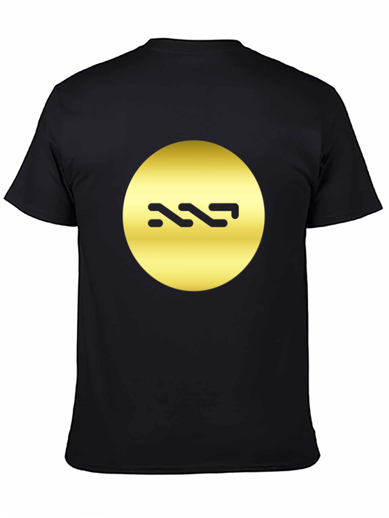Stylish Black Tee with Gold Circle Design
