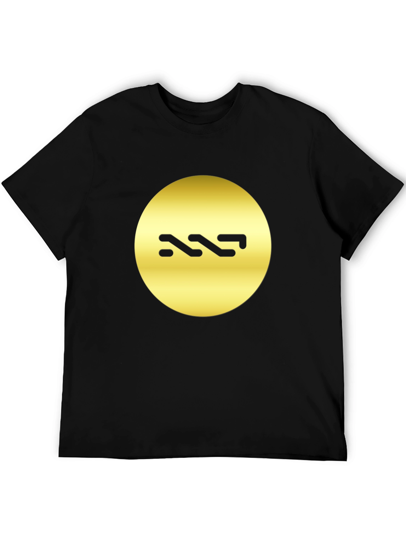 Stylish Black Tee with Gold Circle Design