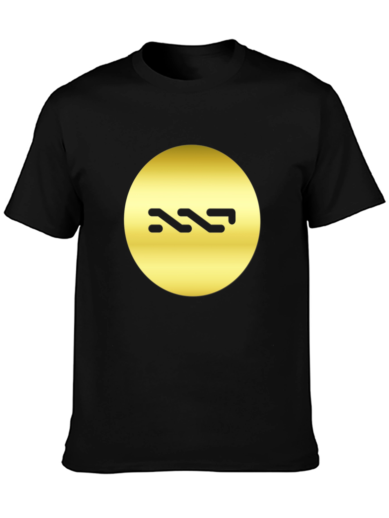 Stylish Black Tee with Gold Circle Design
