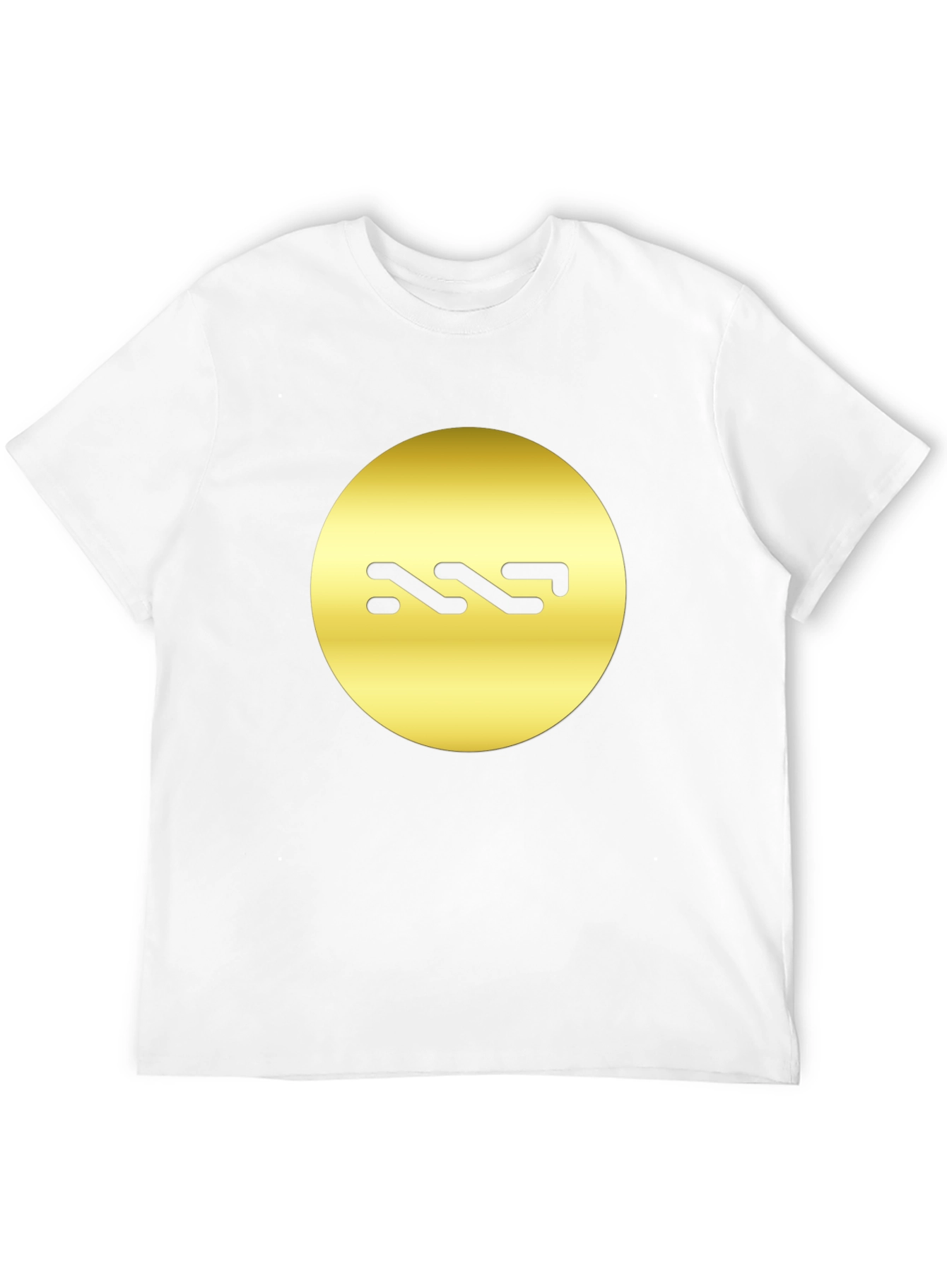 Stylish Black Tee with Gold Circle Design