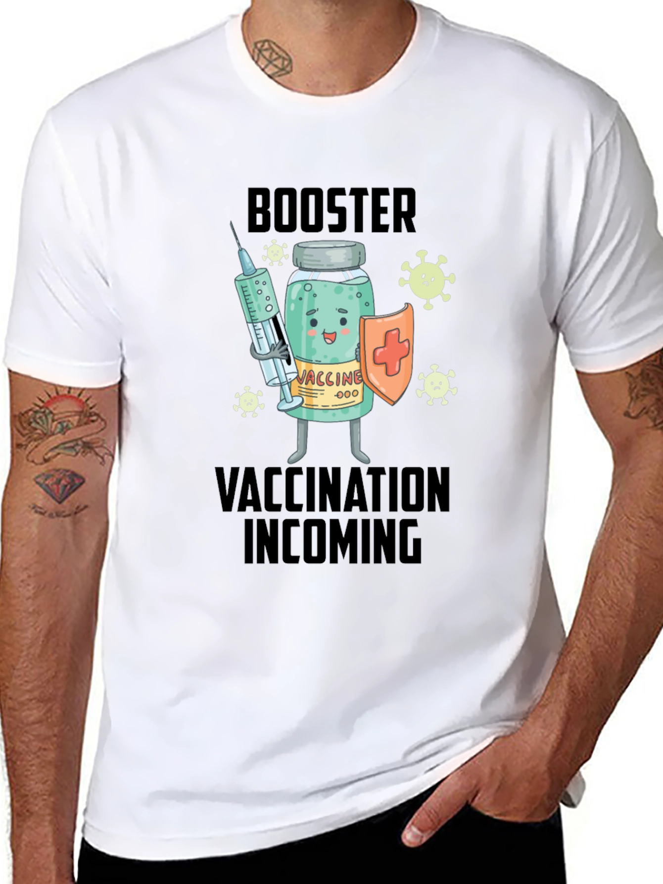 Vaccination Booster T-Shirt:  Incoming Protection!