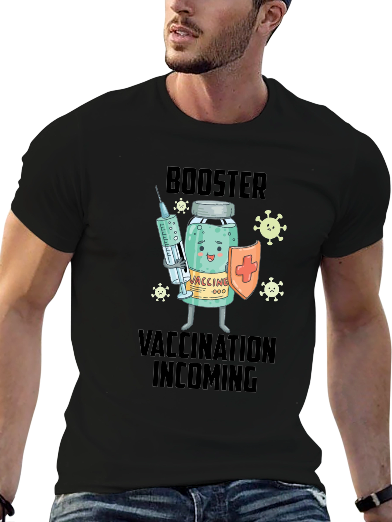 Vaccination Booster T-Shirt:  Incoming Protection!