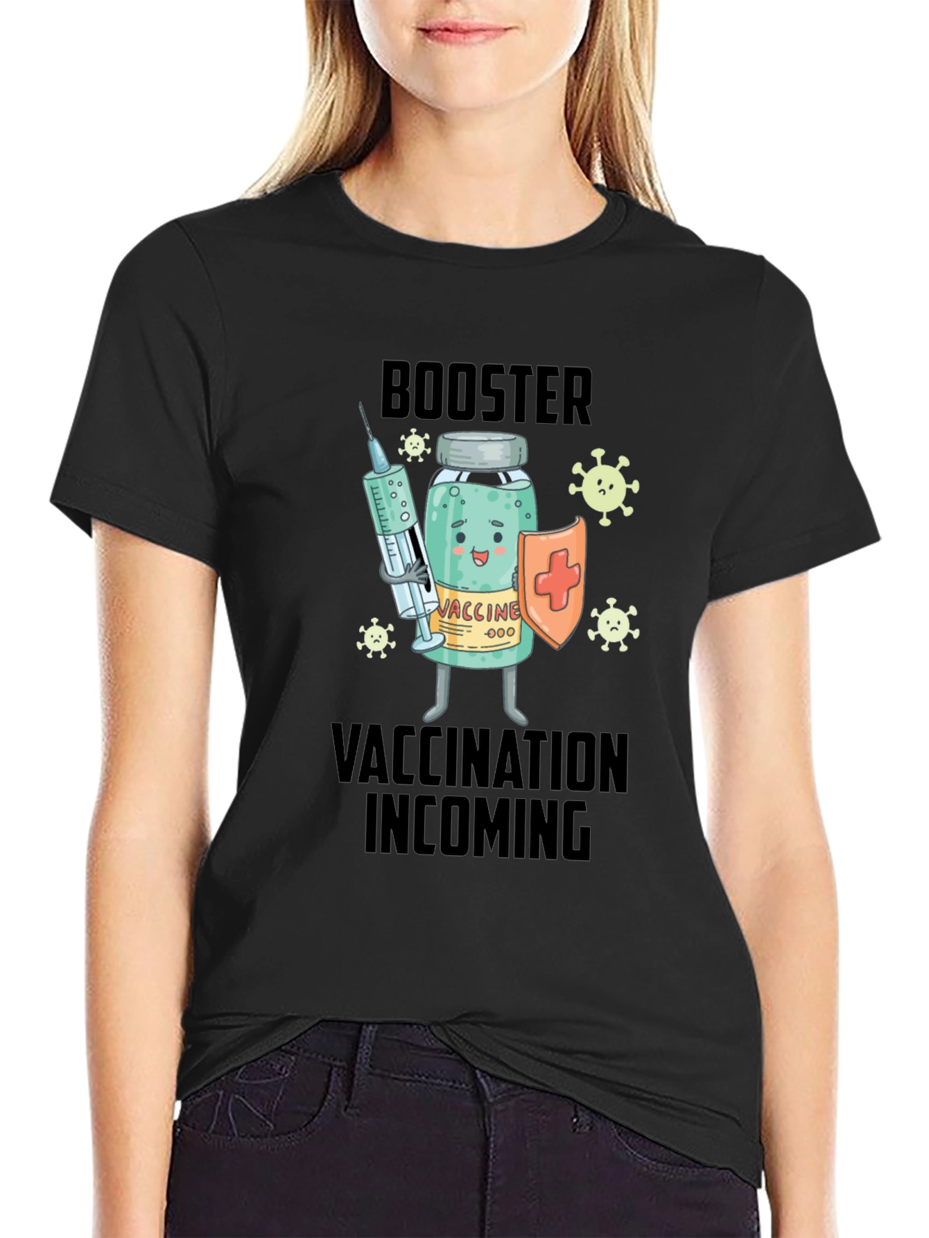 Vaccination Booster T-Shirt:  Incoming Protection!