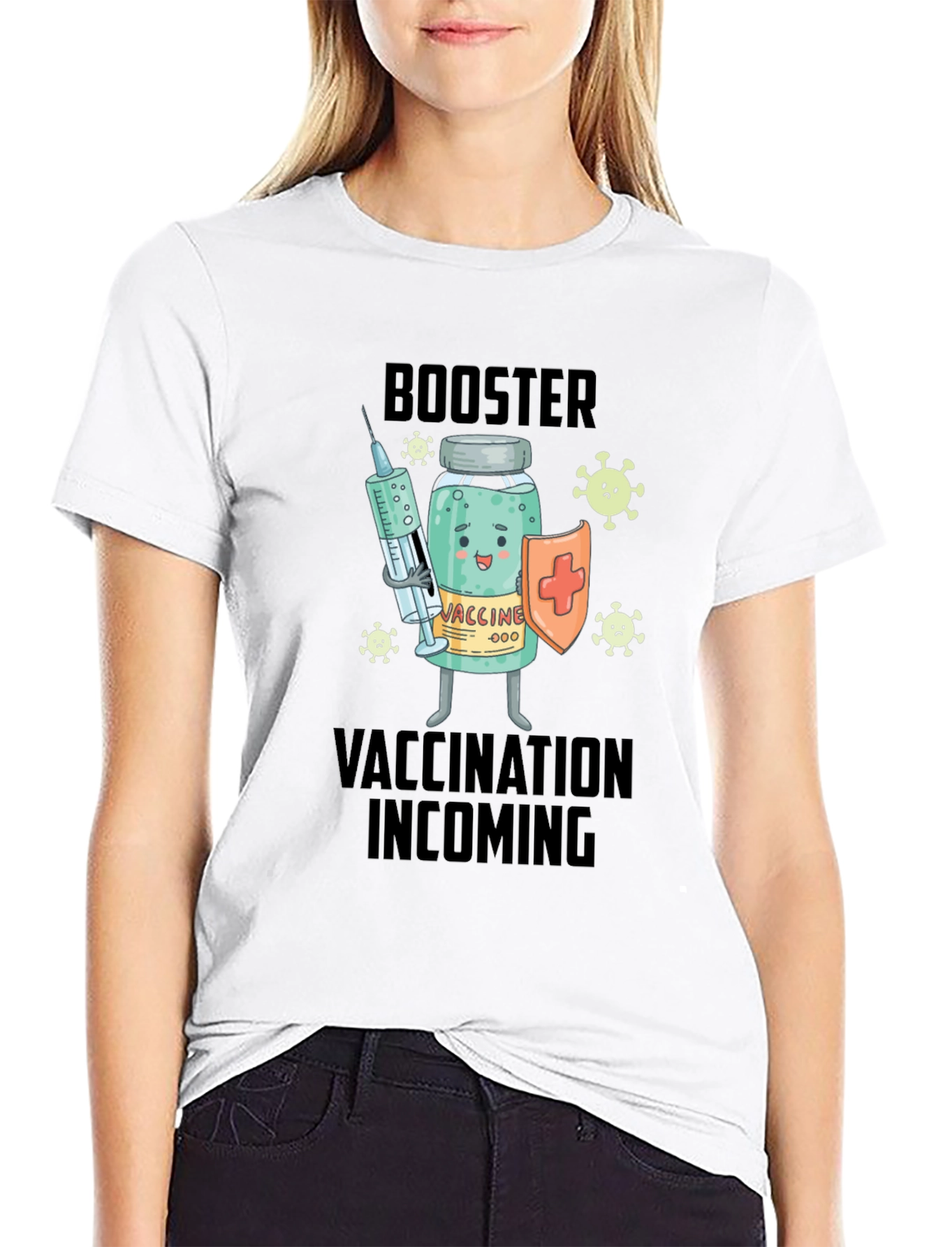 Vaccination Booster T-Shirt:  Incoming Protection!