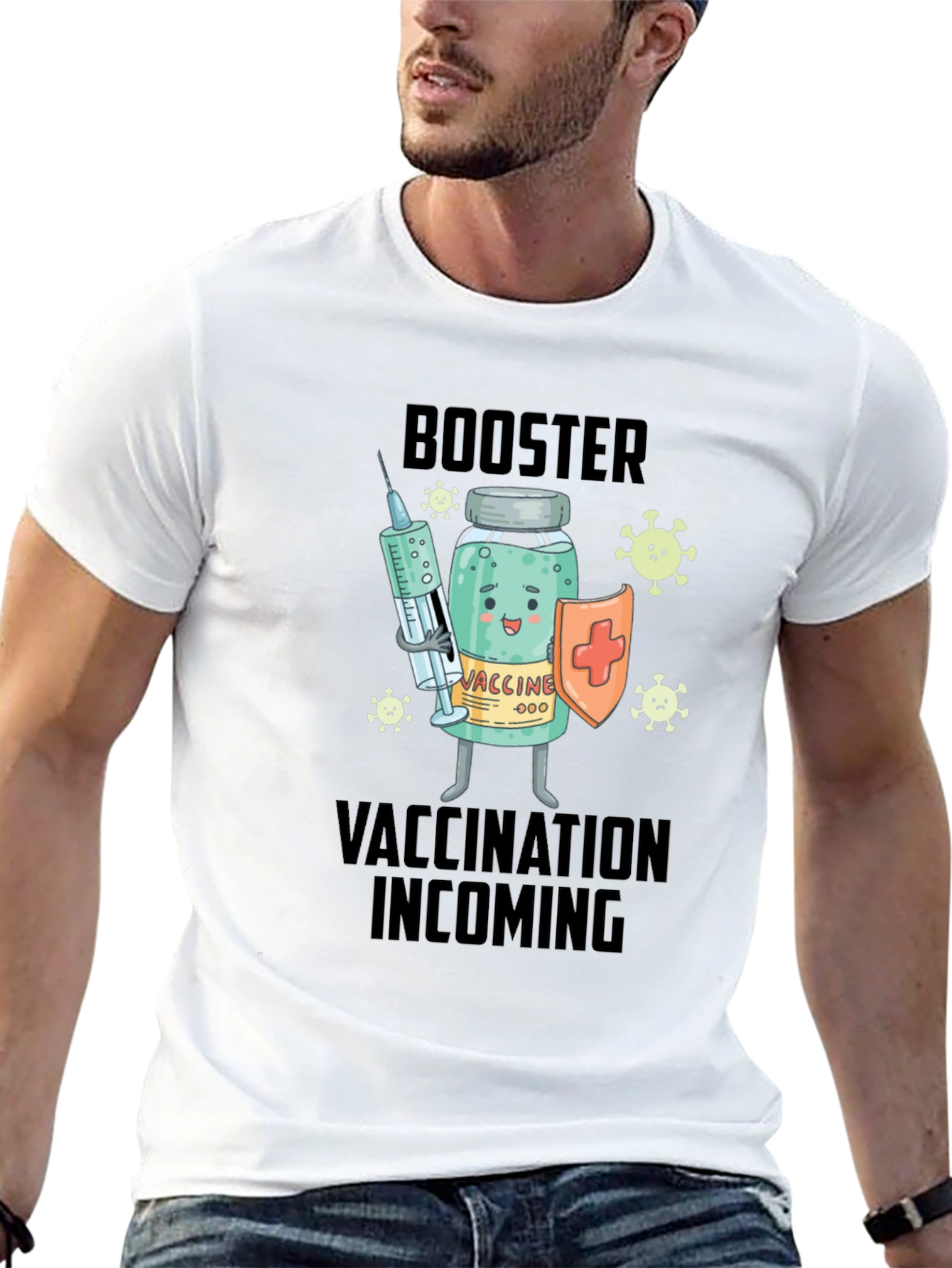 Vaccination Booster T-Shirt:  Incoming Protection!