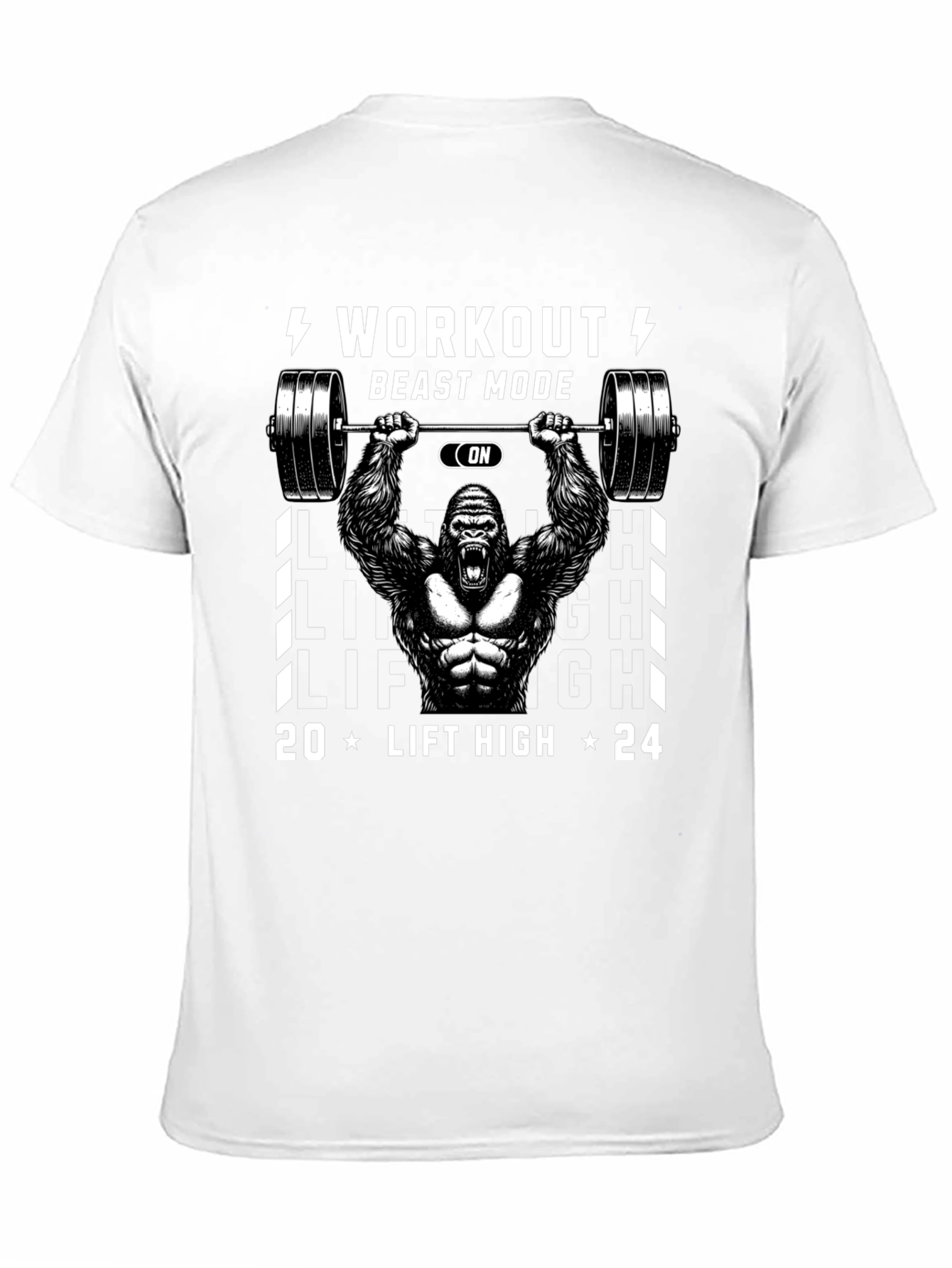 Workout Beast Mode Gorilla Graphic T-Shirt