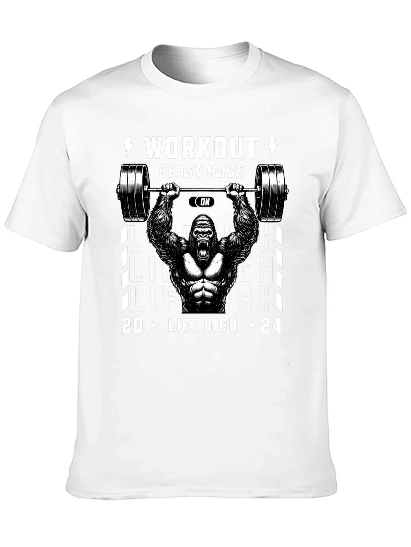 Workout Beast Mode Gorilla Graphic T-Shirt