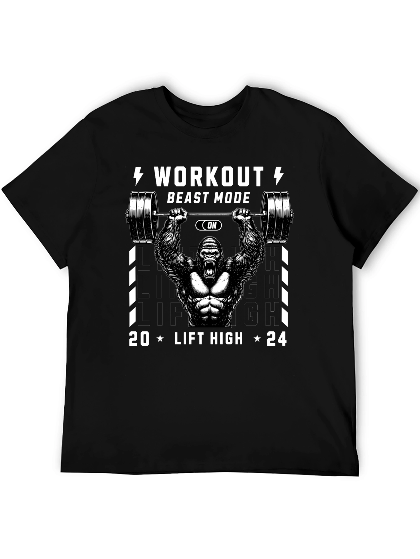 Workout Beast Mode Gorilla Graphic T-Shirt