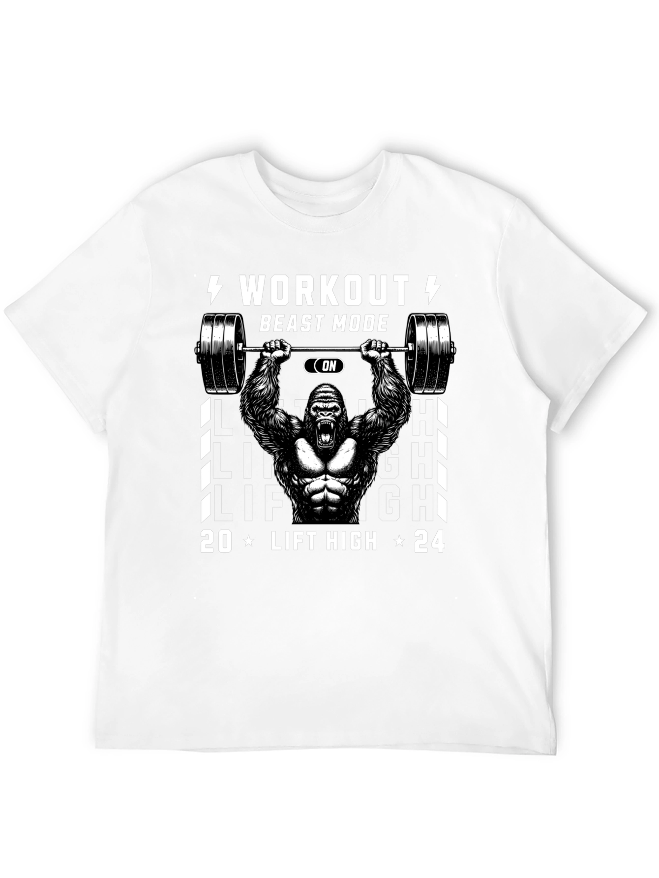 Workout Beast Mode Gorilla Graphic T-Shirt