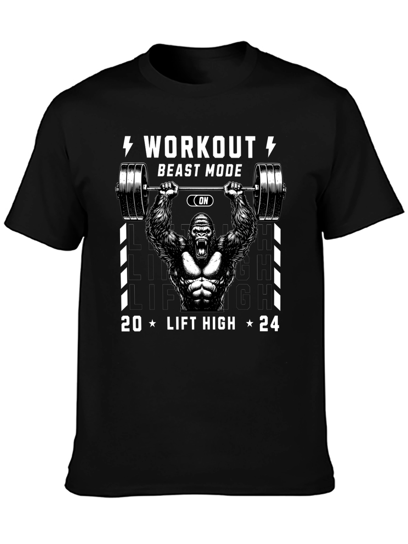 Workout Beast Mode Gorilla Graphic T-Shirt