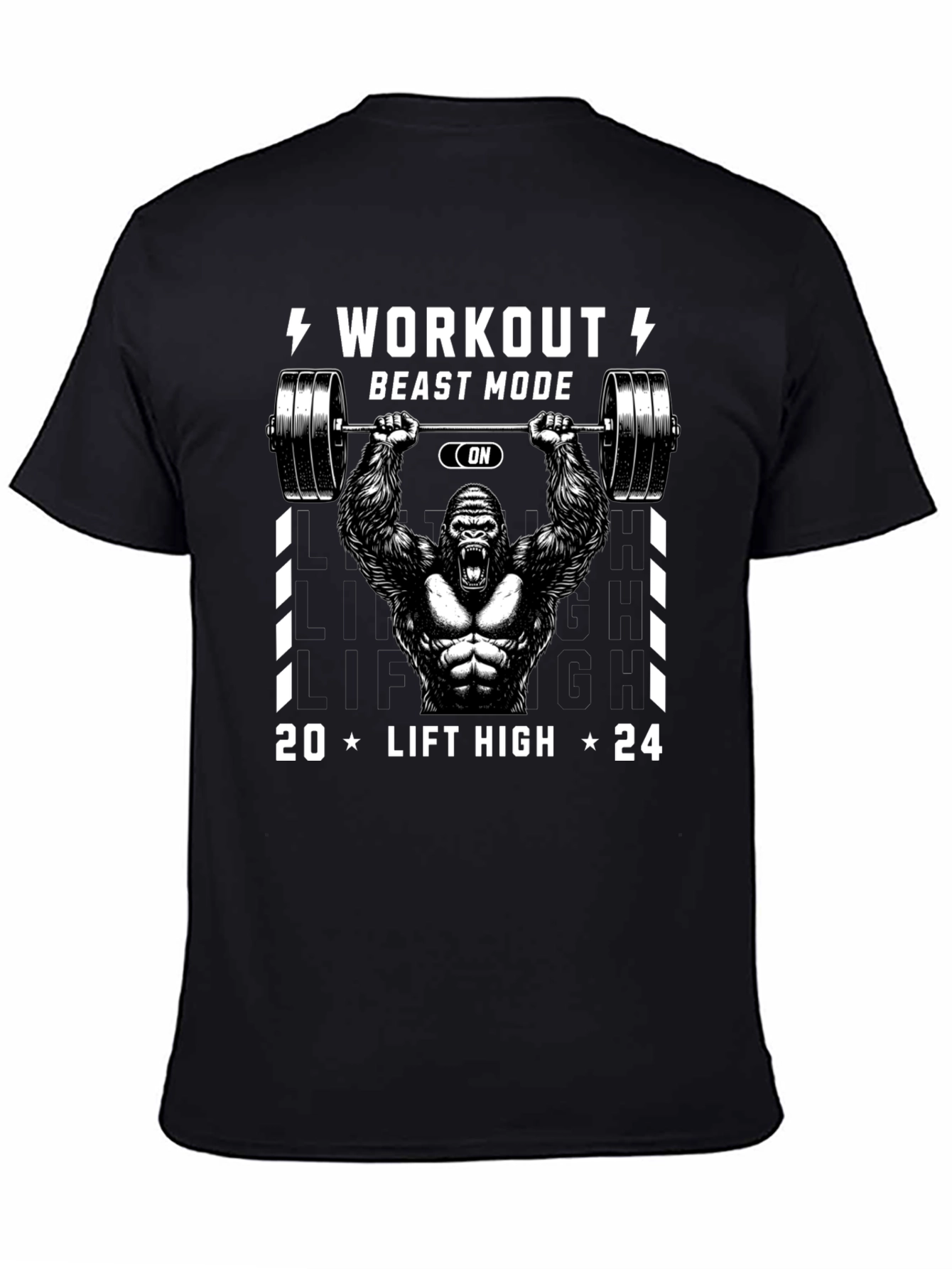 Workout Beast Mode Gorilla Graphic T-Shirt
