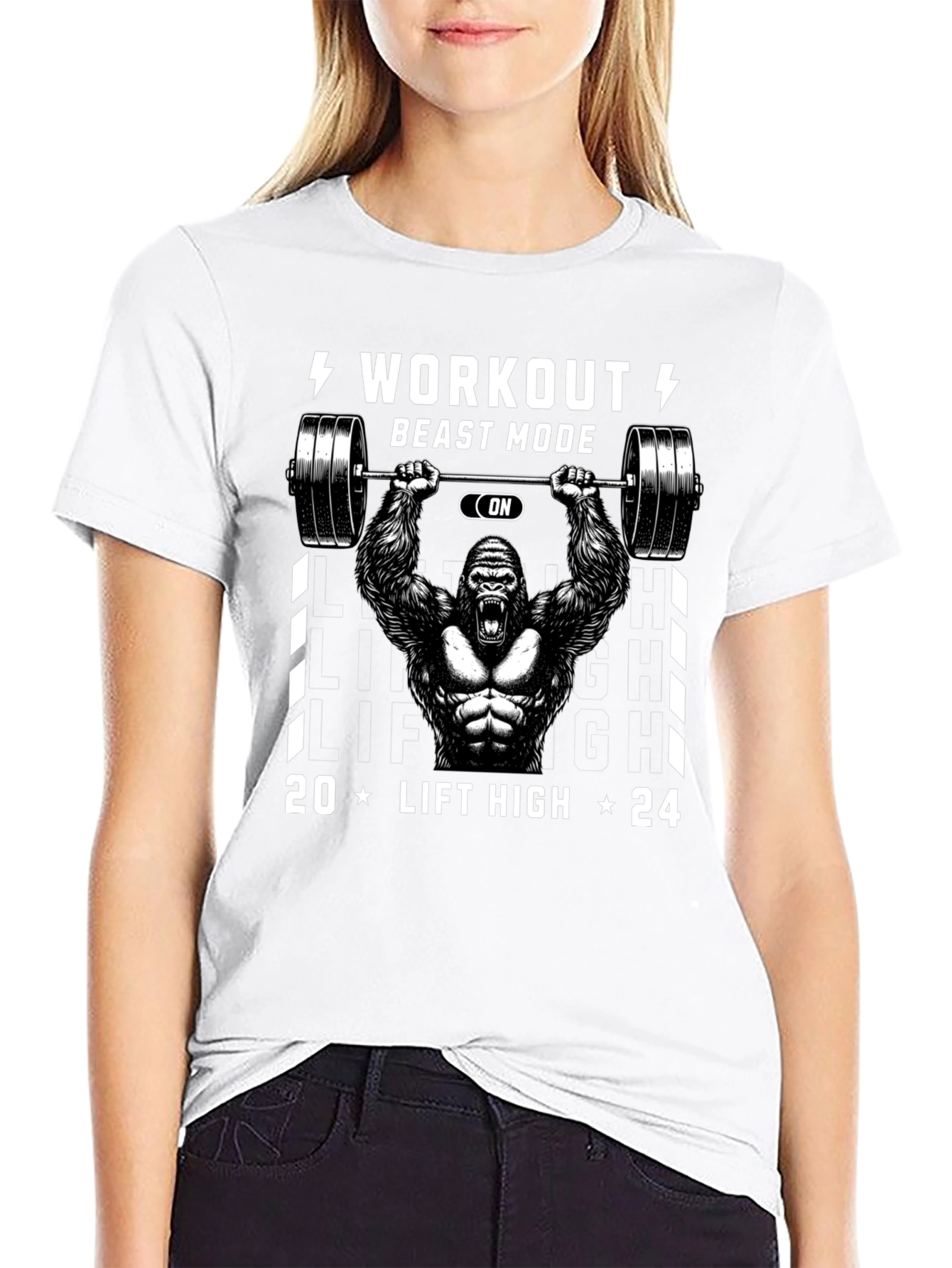 Workout Beast Mode Gorilla Graphic T-Shirt