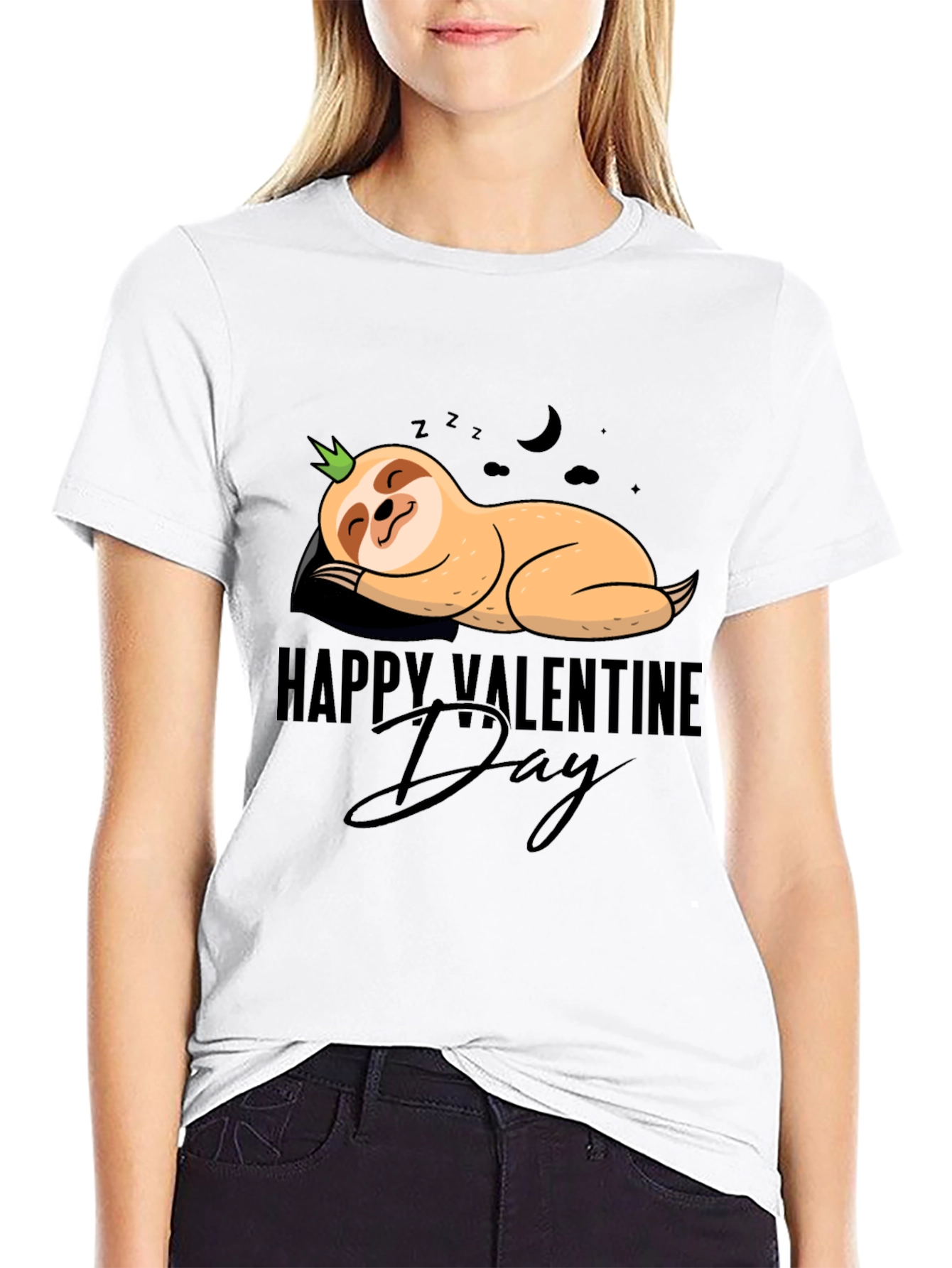 Happy Valentines Day Sloth T-Shirt - Cute and Comfy!