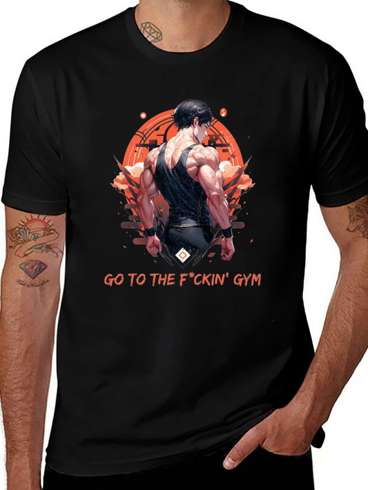 Go To The Gym Black T-Shirt - Anime Style Fitness