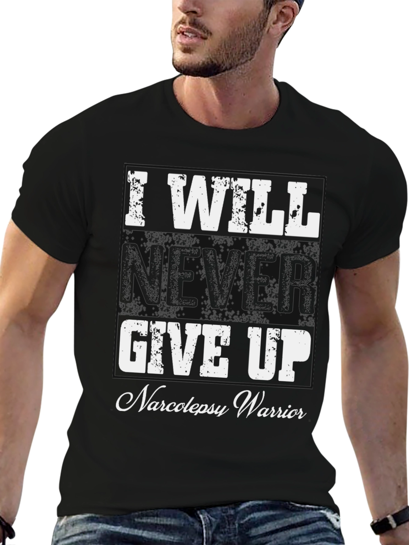 I Will Never Give Up Narcolepsy Warrior T-Shirt