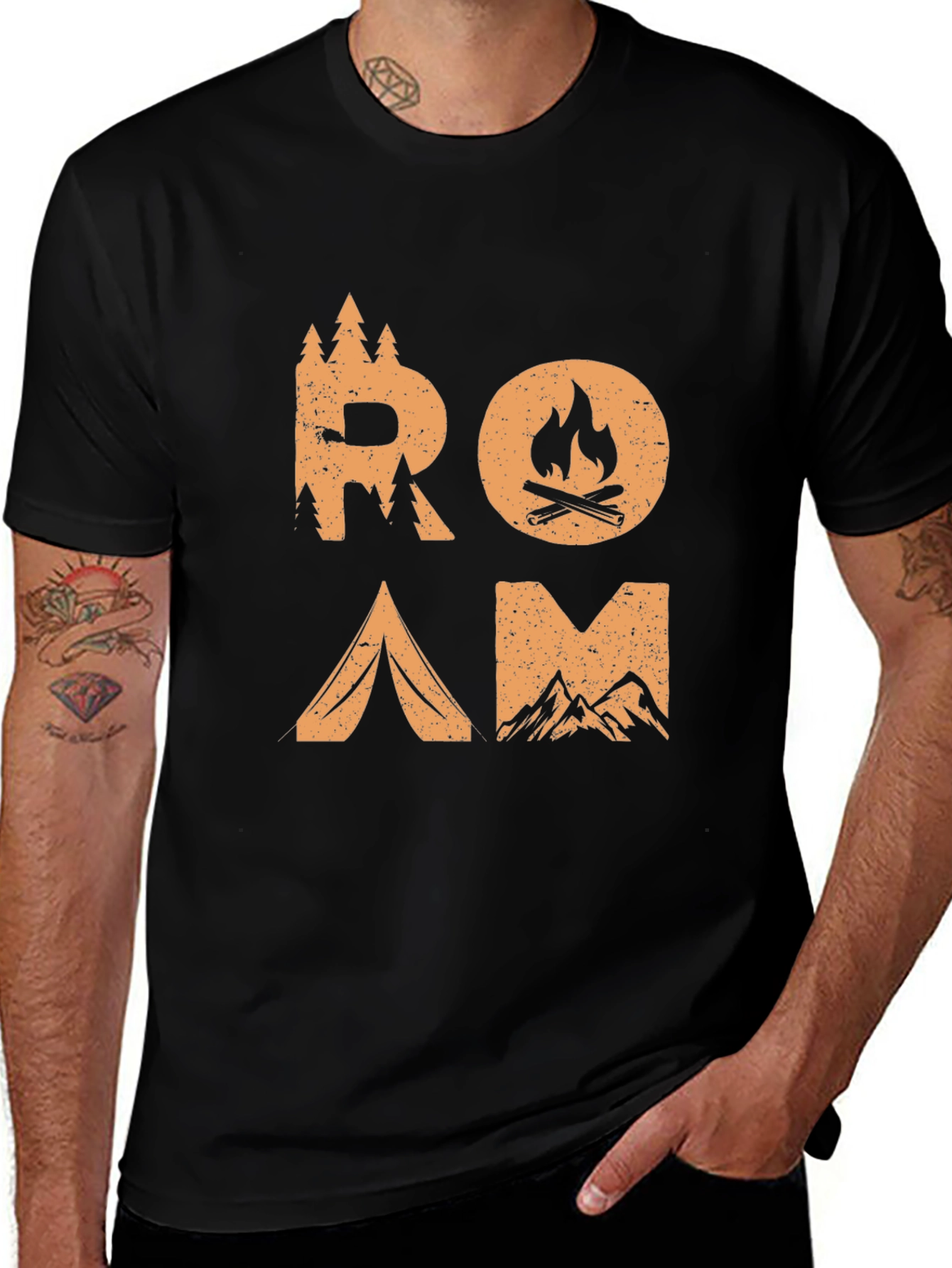Roam Adventure Graphic Tee - Black Camping Shirt