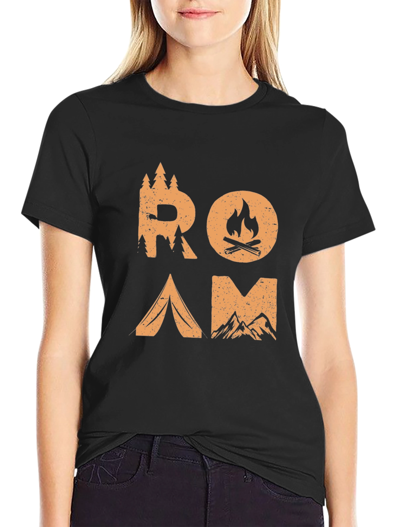 Roam Adventure Graphic Tee - Black Camping Shirt