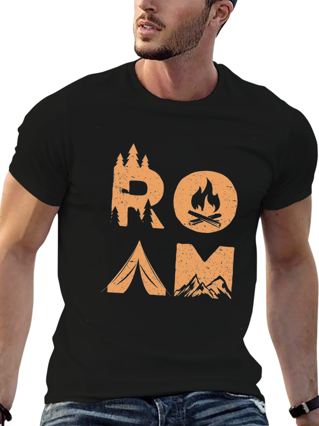 Roam Adventure Graphic Tee - Black Camping Shirt