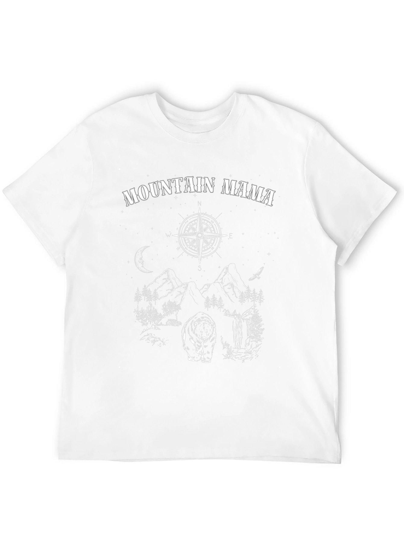 Mountain Mama Bear Compass Black Graphic Tee