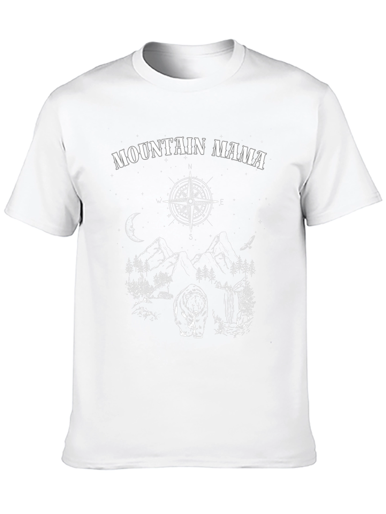 Mountain Mama Bear Compass Black Graphic Tee