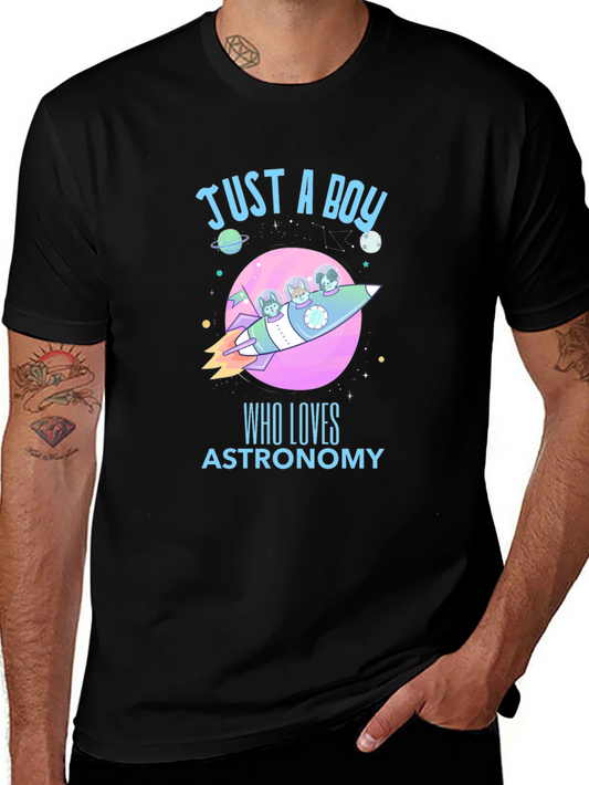 Astronomy Lover T-Shirt - Just a Boy Design