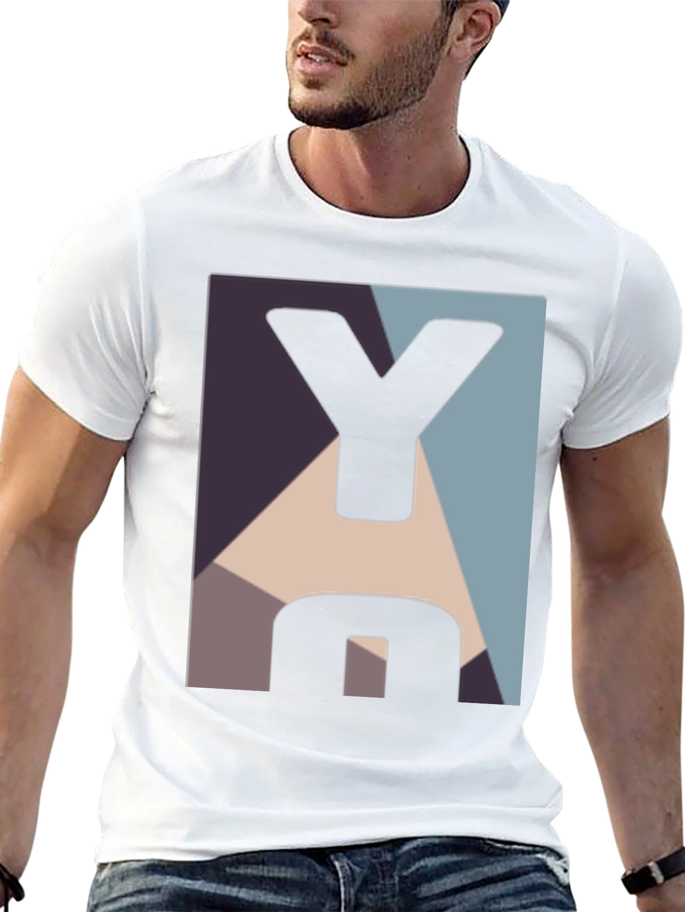 Geometric Y Graphic Black T-Shirt