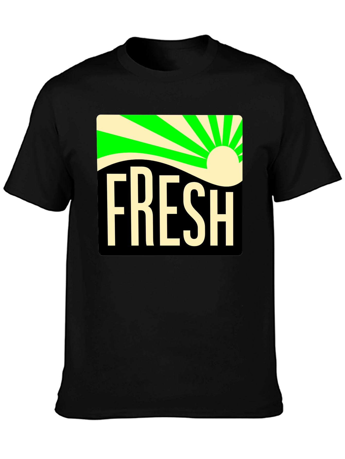 Fresh Graphic Tee - Black Casual T-Shirt