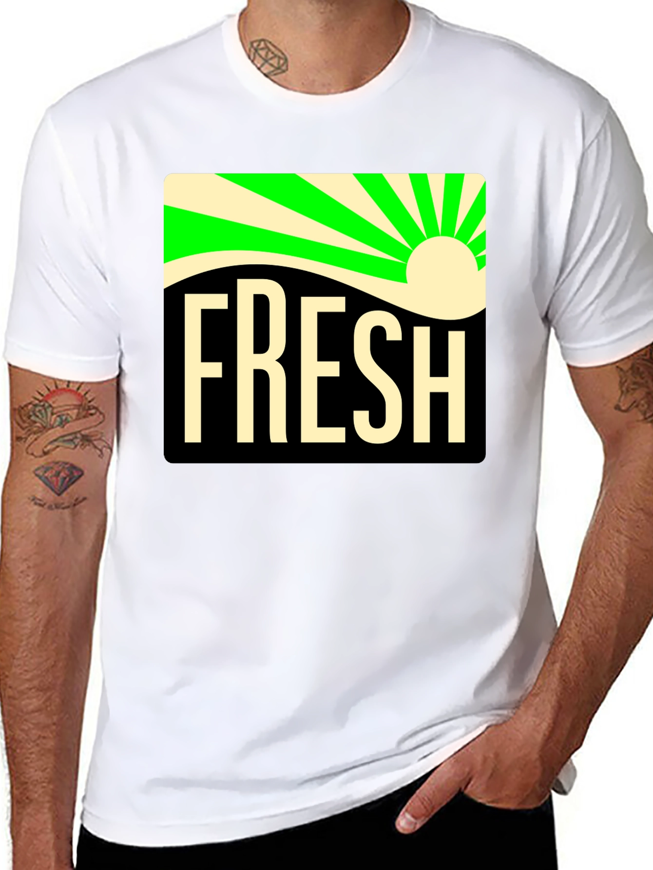 Fresh Graphic Tee - Black Casual T-Shirt