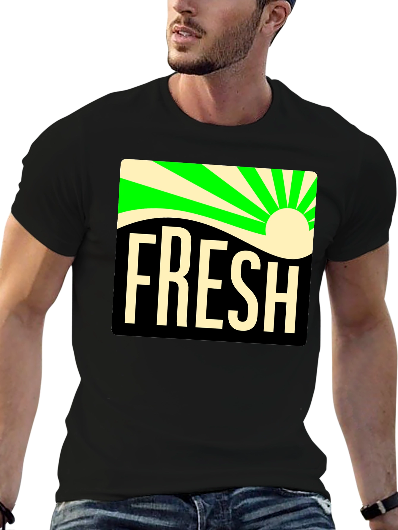 Fresh Graphic Tee - Black Casual T-Shirt
