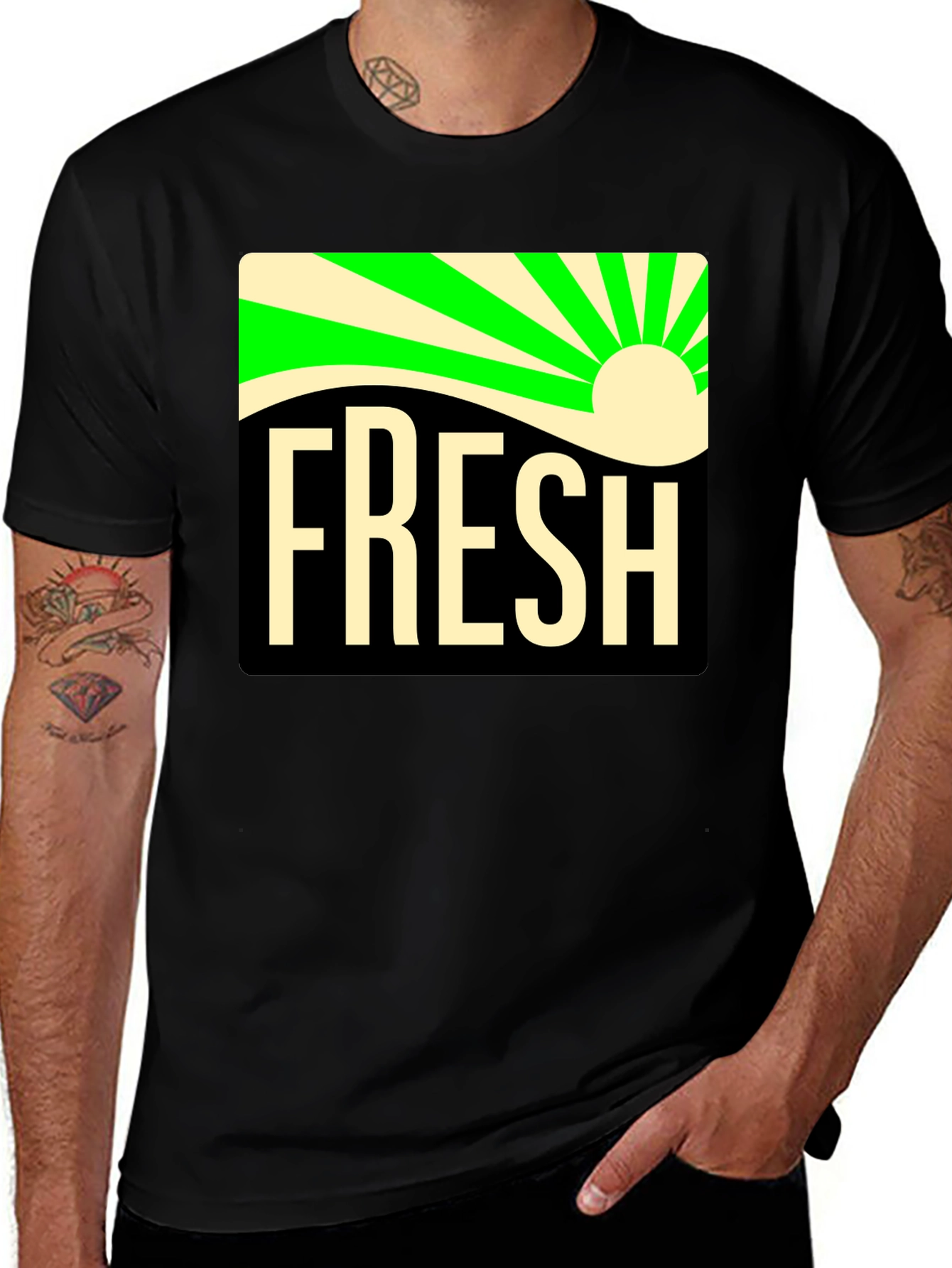 Fresh Graphic Tee - Black Casual T-Shirt
