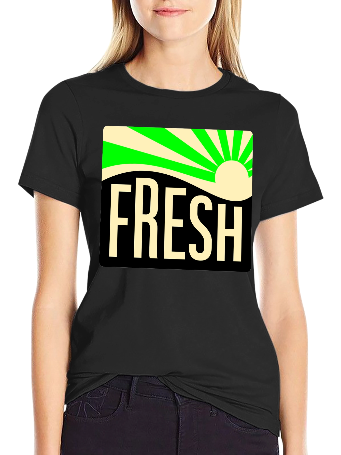 Fresh Graphic Tee - Black Casual T-Shirt