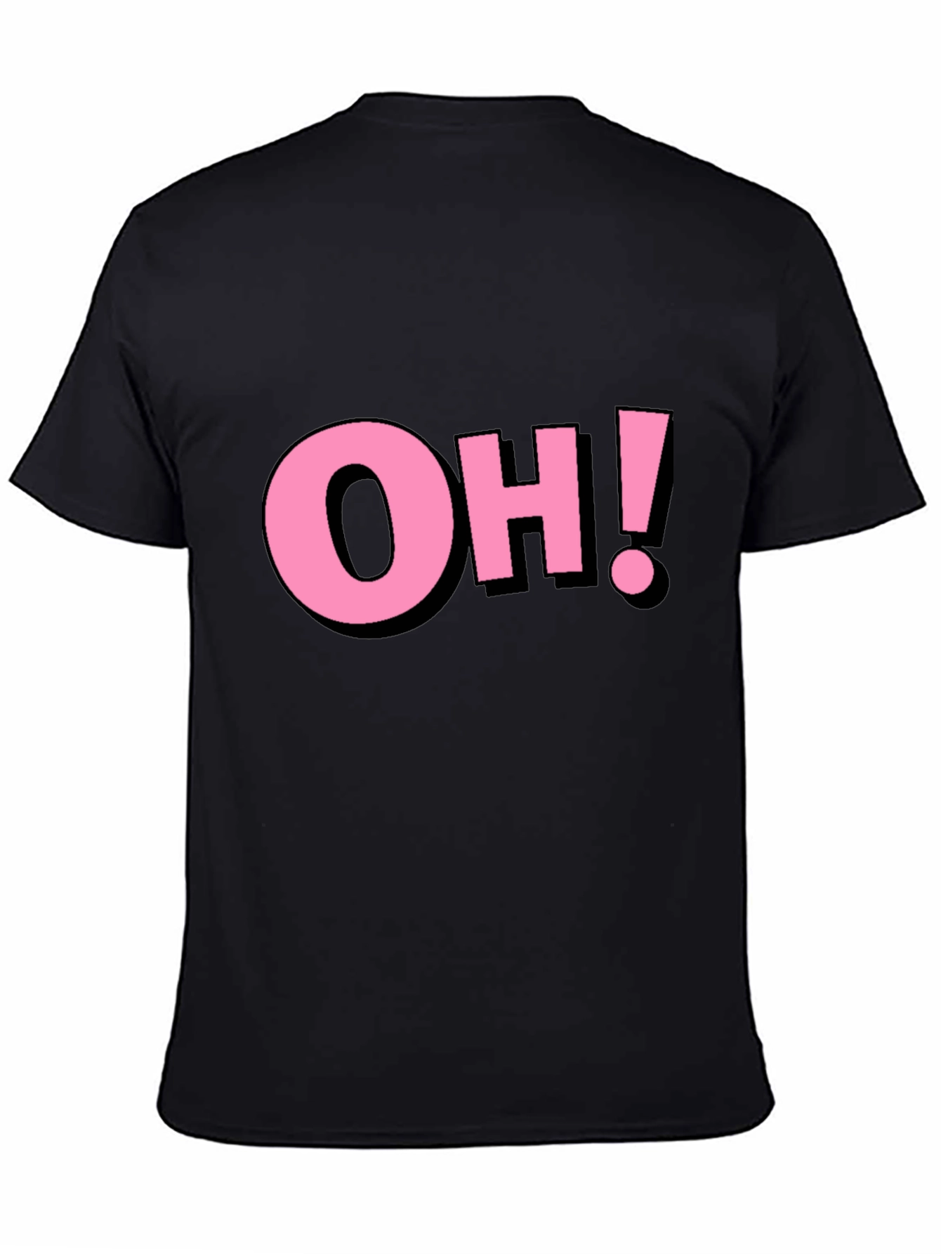 Pink OH! Graphic Black Cotton T-Shirt