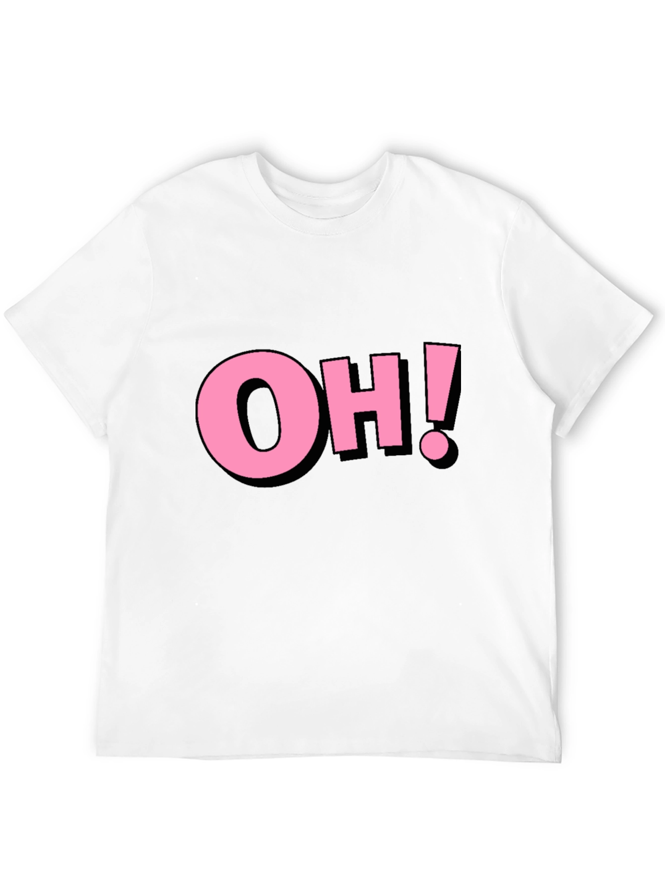 Pink OH! Graphic Black Cotton T-Shirt