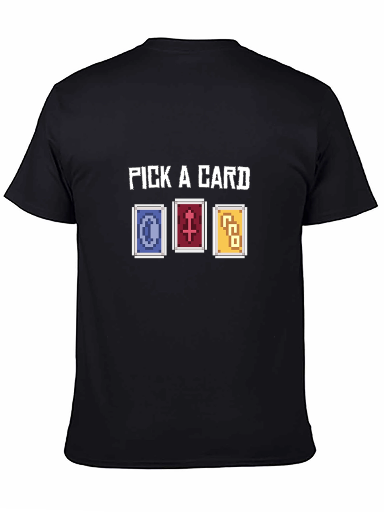Pick A Card Graphic Tee - Pixelated Tarot Design