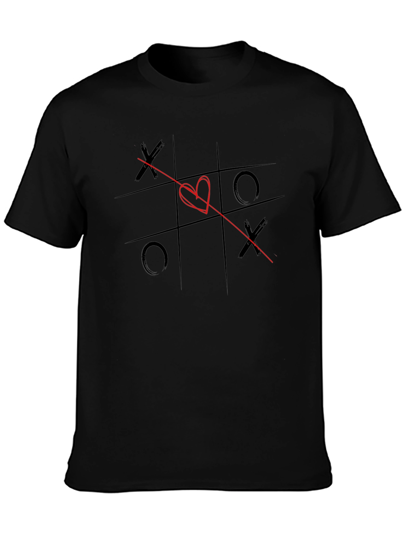 XO Heart Tic-Tac-Toe Graphic T-Shirt